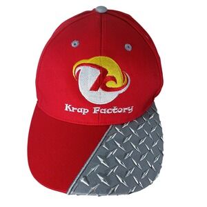 Cap America‎ Krap Factory Red Hat Novelty Diamond Plate Bill Cap